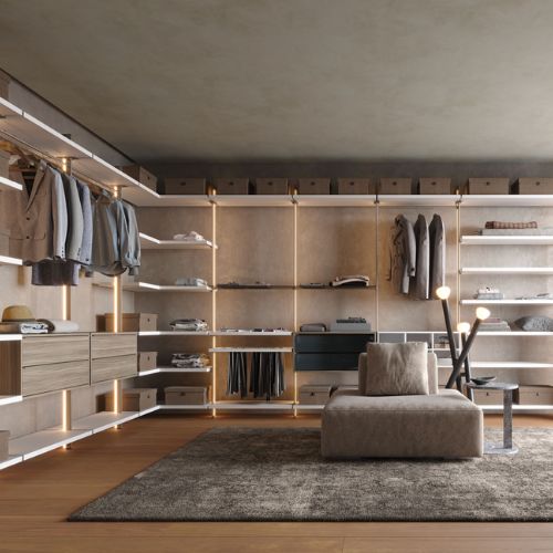 Dressing sur mesure design Giessegi proposé par Cuisines Etcaetera