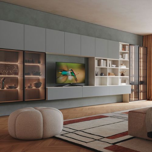 Meuble de salon design Giessegi proposé par Cuisines Etcaetera